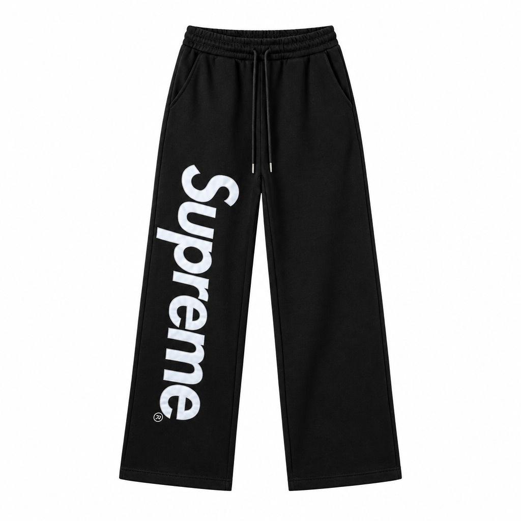 Supreme Satin Applique Sweatpants Black