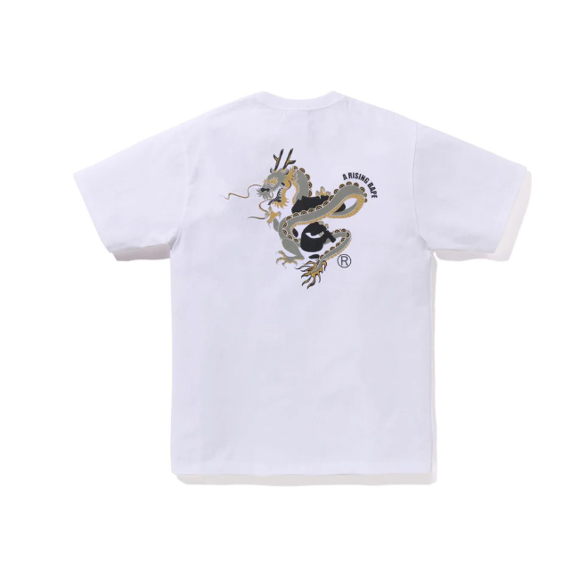 BAPE Chinese New Year "Year of the Dragon" / Rising Dragon Tee in white.