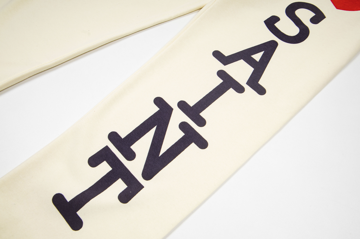 ©SAINT M×××××× "I LOVE SAINT"Sweatpants in Cream / Off-White.