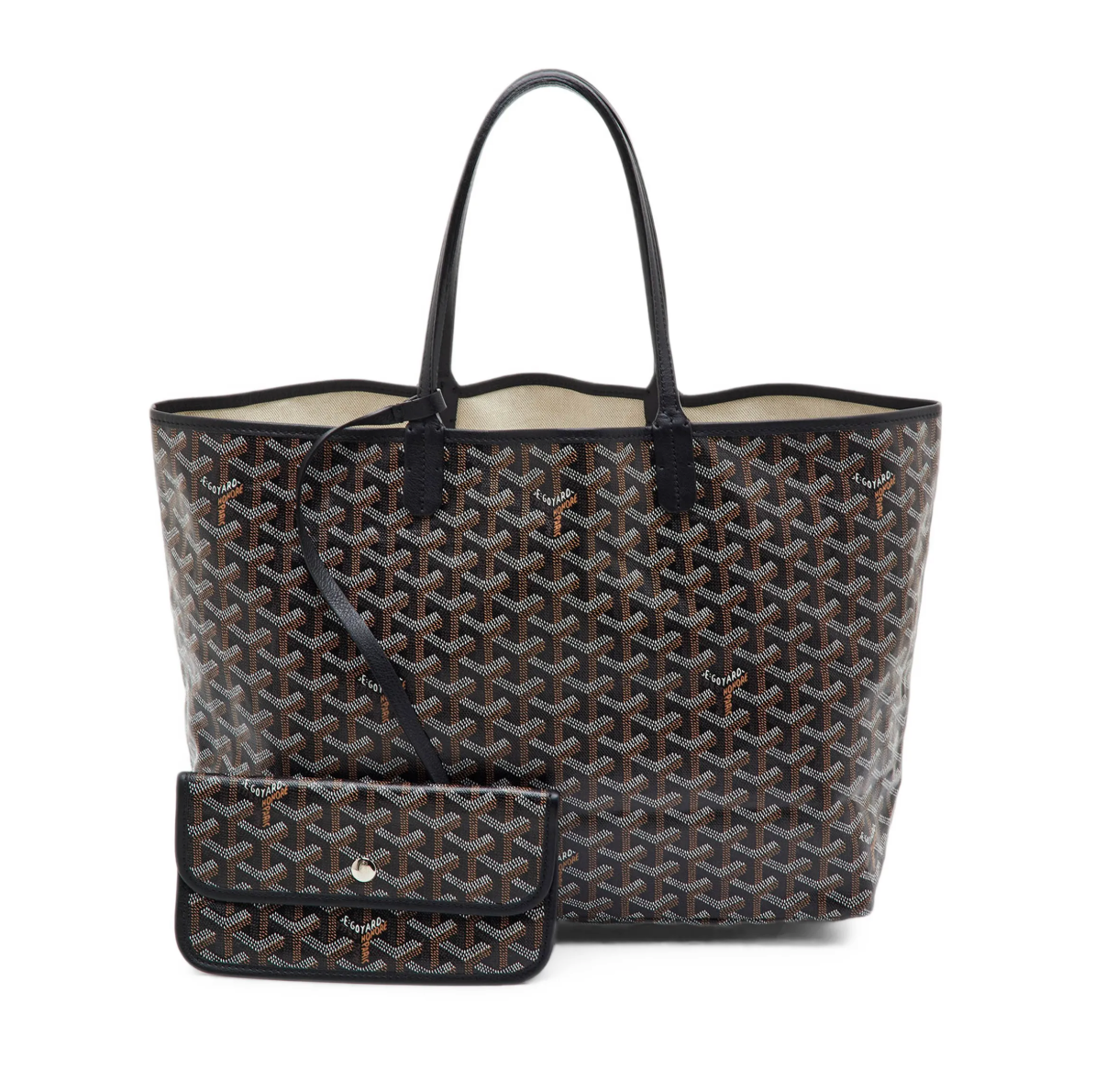 Goyard Saint Louis Tote Bag in Black & Tan Goyardine