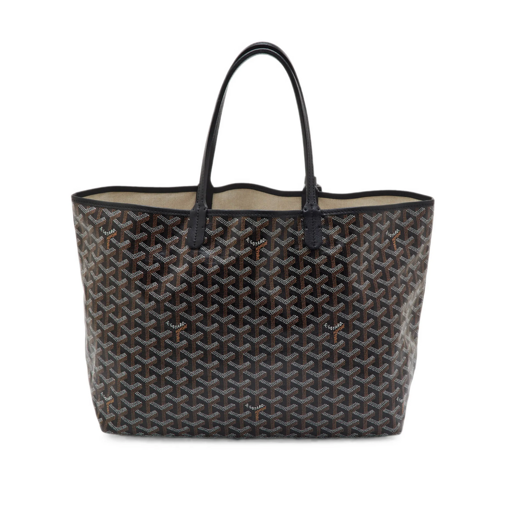Goyard Saint Louis Tote Bag in Black & Tan Goyardine