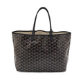 Goyard Saint Louis Tote Bag in Black & Tan Goyardine