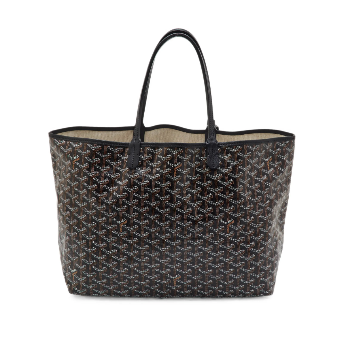 Goyard Saint Louis Tote Bag in Black & Tan Goyardine