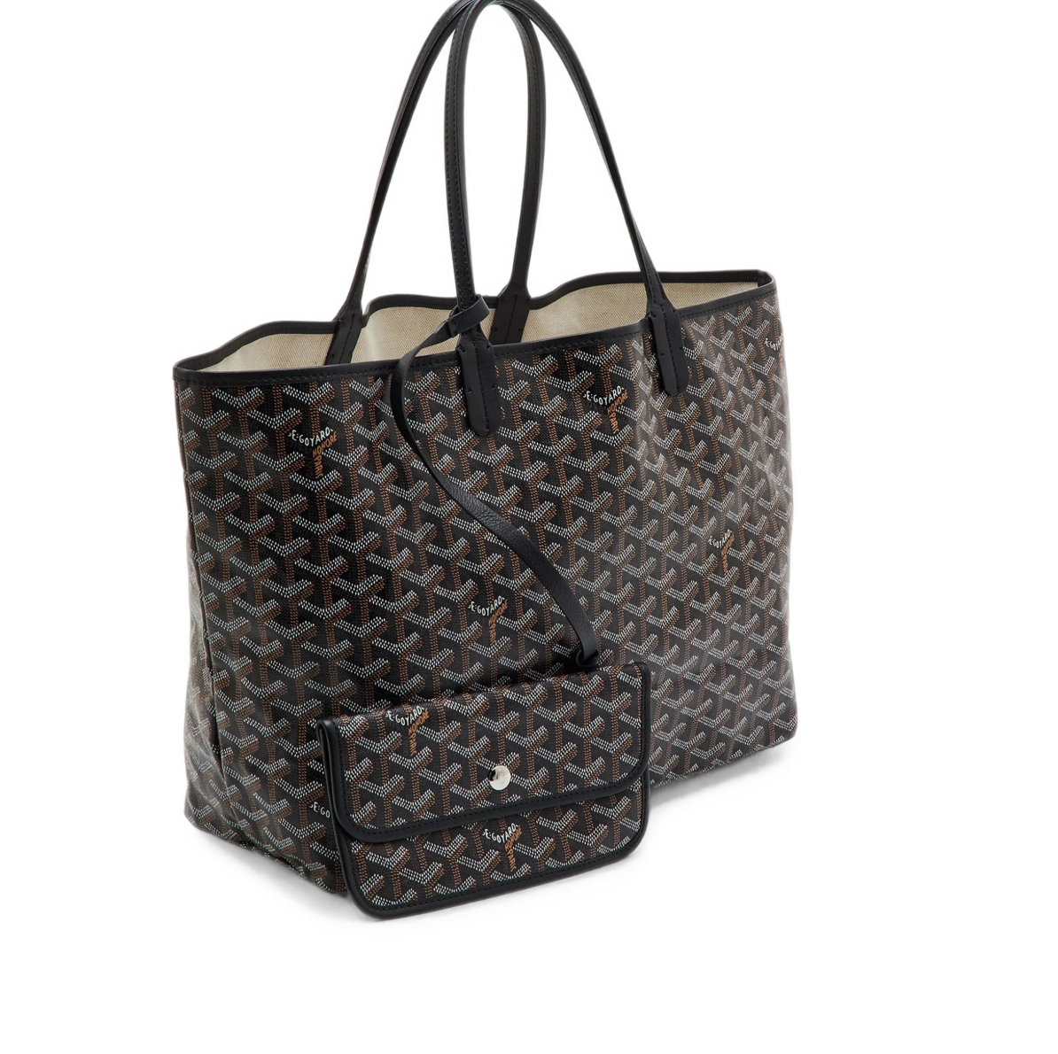 Goyard Saint Louis Tote Bag in Black & Tan Goyardine
