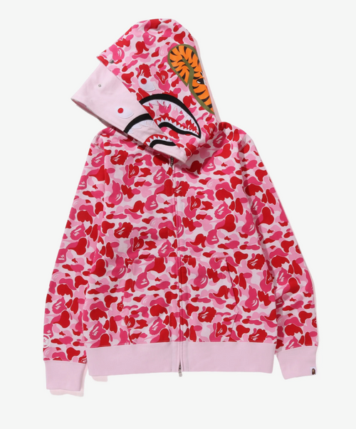 BAPE full-zip pink hoodie