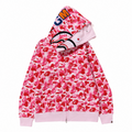 BAPE full-zip pink hoodie