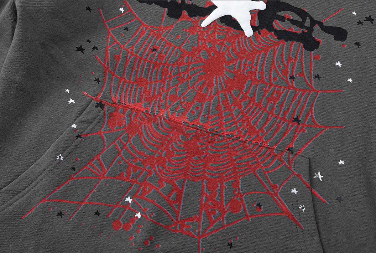 Sp5der "Acapulco" Dark Grey / Red Hoodie